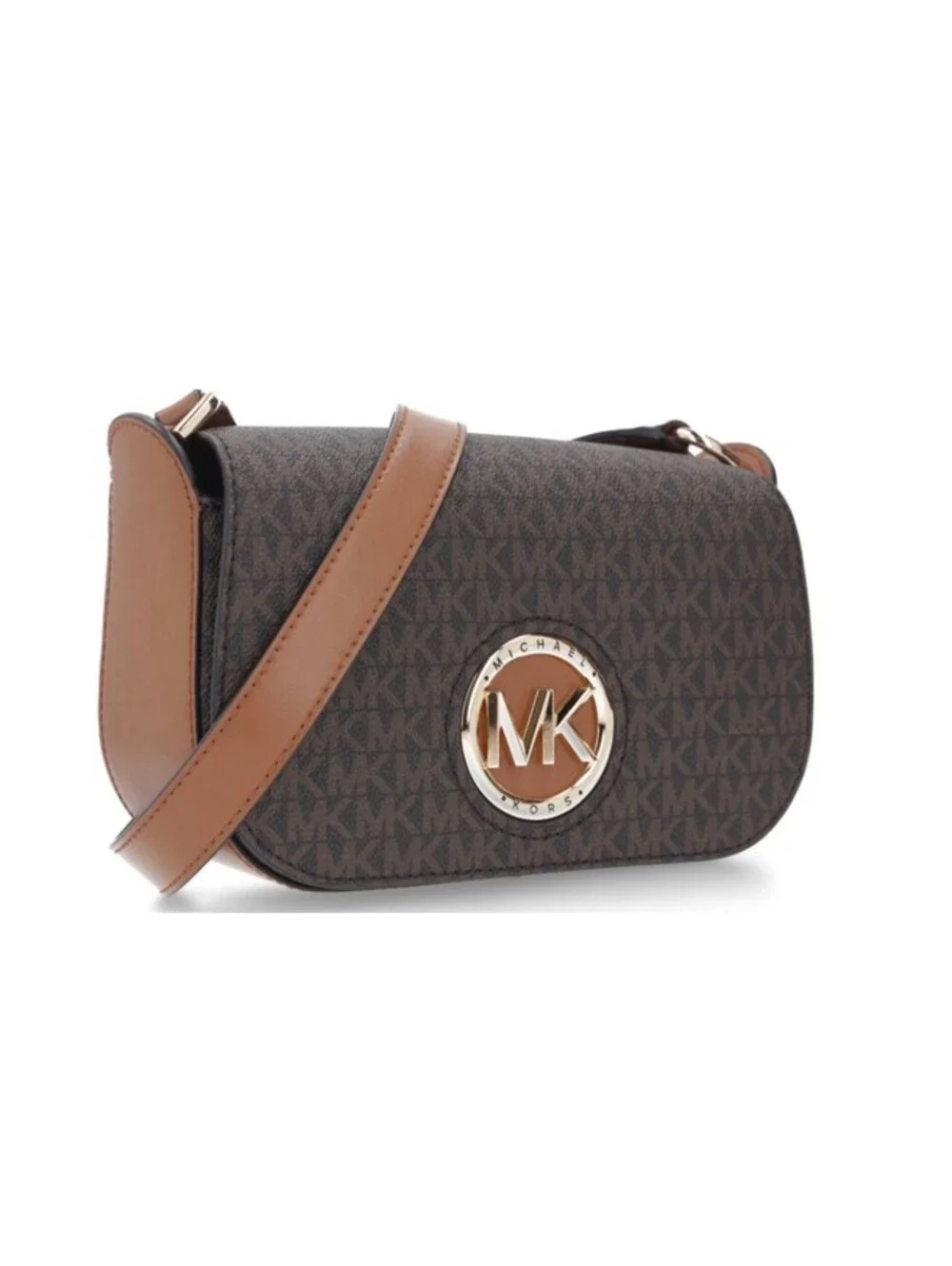 Michael Kors Samira Messenger Crossbody Bag In Brown With Signature Logo NWOT